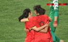 第39分鐘，鄭璐右路破門，U20女足3-0敘女足。